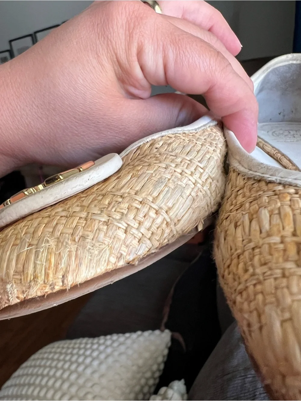 Tory Burch Reva Raffia Straw Ballet Flat Size 7M